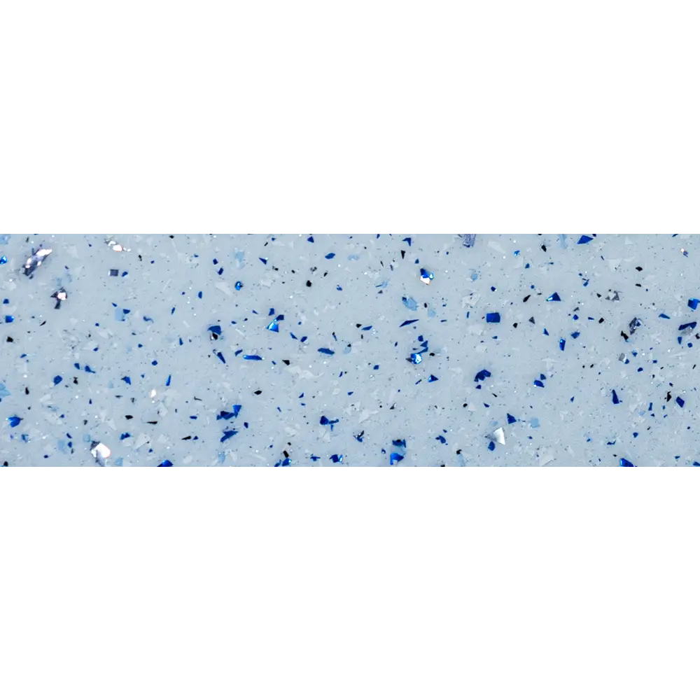 Ljusblå medelstor glasfiberpool Grenada med skimrande glasbitar