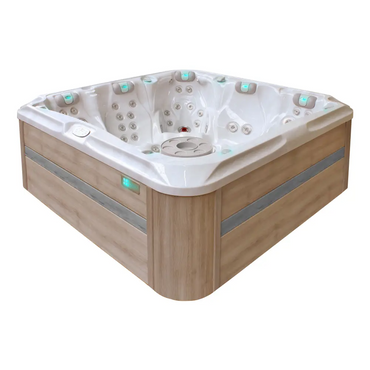 PassionSpa Devotion Signature med vit träpanel och LED-belysning