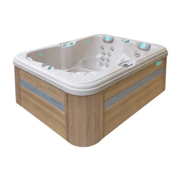 PassionSpa Renew Spabad Pure Collection i krämfärg med träpaneler