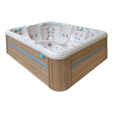 Modern vit och träimitation PassionSpa Repose Spabad med LED-belysning