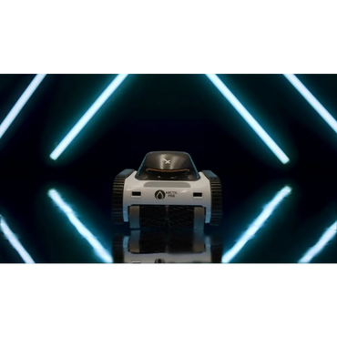 Vit XWarrior InverX X60 AI poolrobot med svarta band och futuristisk design