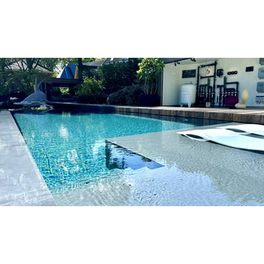 Klar blå ovanmark PP pool med 20mm skimmer och modern design