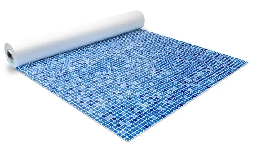 Rullalla oleva snap-in-allaskalvo 4 x 8 x 1 -altaaseen – siniset mosaiikkilaatat