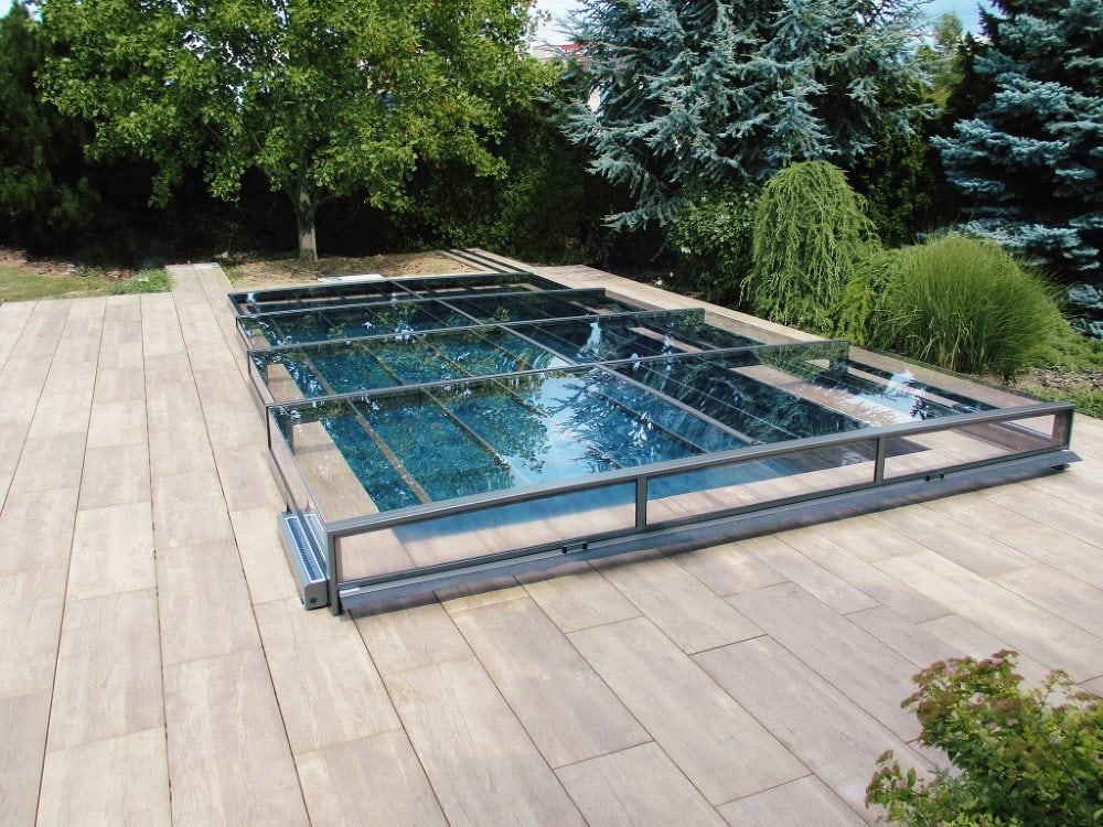 Pooltag Master PLUS 5×10 enkelt skinne, 6 mm klar plast
