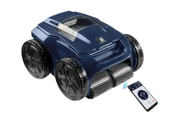 Djupblå robotisk poolrengörare med konstant cyklonal aspiration