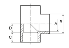 PVC T-haara 90° liimaholkilla 50 mm