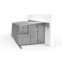 Modern silverfärgat glastak altantak med böjd tak för uteplats och pool