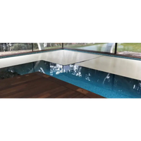 Vit AquaTop Nersänkt 400 poolöverdrag med texturerad yta, blå kantstenar och extern motor 60x14mm