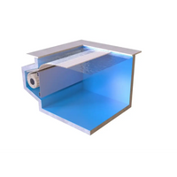 Blå pool med AquaTop nersänkt 800, extern motor och 60x14mm ram