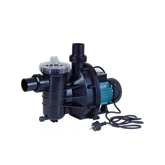 Brilix FXP 370 crikulationspump 14m3/h med svart pump, turkos motor och klar lock för pool