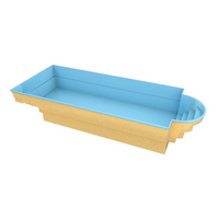 Glasfiberpool Barbados blå beige pool med inbyggda steg 9,4x3,7x1,5m
