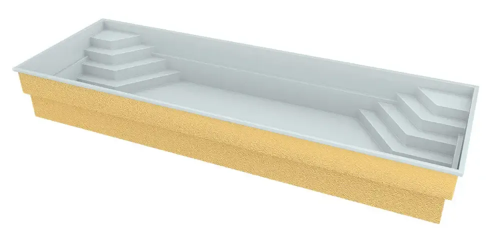 Gulvit uppblåsbar svanflotte för glasfiberpool Jamaika 25x3 75x1 50m
