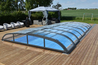 Pooloverdækning NIVO KIT 650B 3×6 (klart glas, sidedør)
