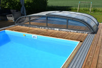 Pooloverdækning NIVO KIT 650B 3×6 (klart glas, sidedør)