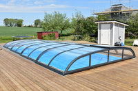 Pooloverdækning NIVO KIT 650B 3×6 (klart glas, sidedør)