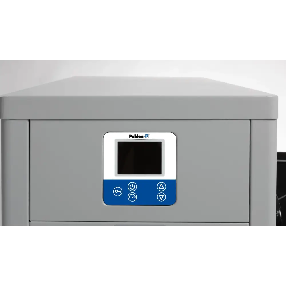 Grå Pahlén Calidi ZP värmepump med vitblå display för pool