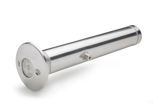 Ruostumattomasta teräksestä valmistettu Pahlén Spotlight Marine LED-valoilla