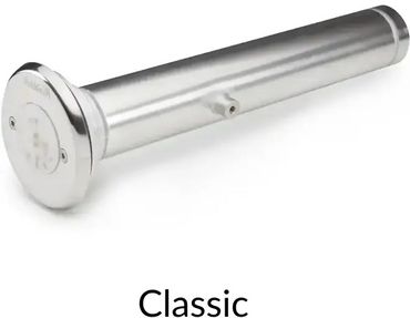 Rostfri cylindrisk högtalare med polerad finish i Pahlen Spotlights PREMIUM+