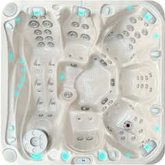 PassionSpa Admire -poreallas – sininen LED-valaistus, hierontasuuttimet