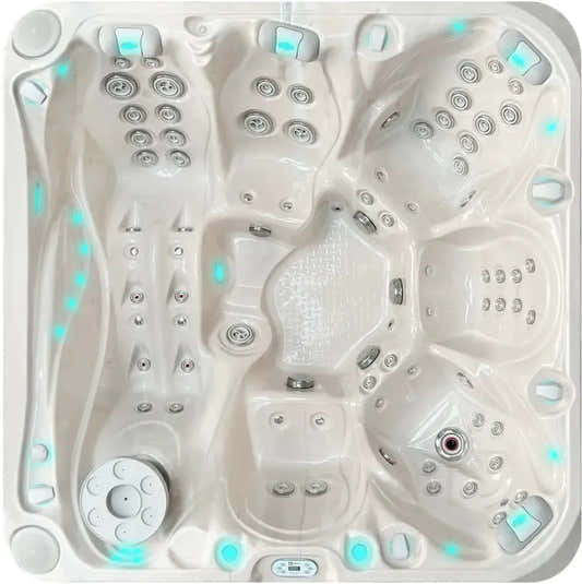 PassionSpa Admire -poreallas – sininen LED-valaistus, hierontasuuttimet