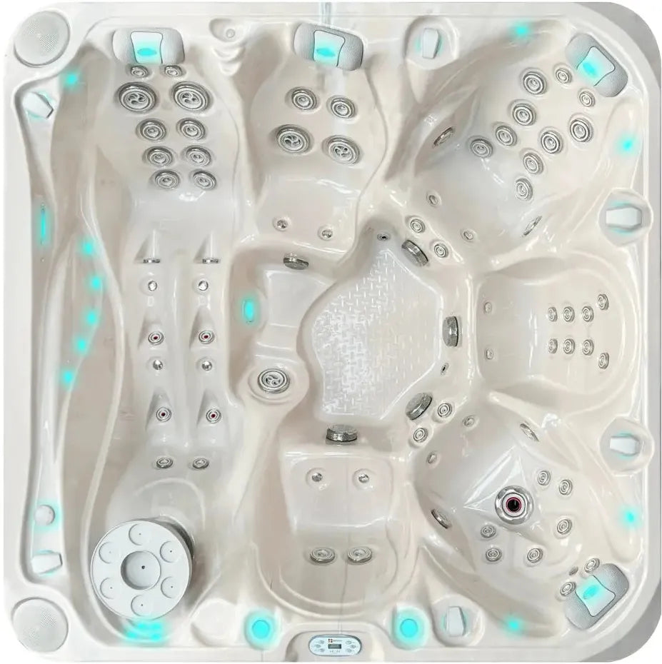 PassionSpa Admire -poreallas – sininen LED-valaistus, hierontasuuttimet