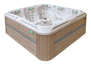 PassionSpa Devotion -poreallas – Signature Collection, valkoinen puuverhous, LED-valaistus