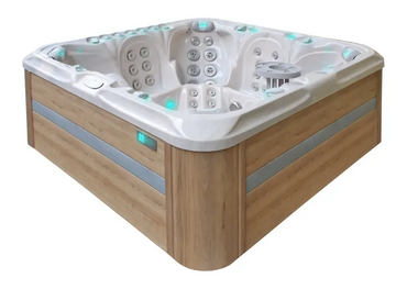 PassionSpa Excite Mighty Wave -poreallas – moderni muotoilu, valkoinen akryyli, sininen LED-valaistus