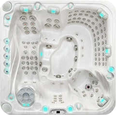 PassionSpa Exhilarate Mighty Wave -poreallas – valkoinen pinta, sininen LED-valaistus, hierontasuuttimet