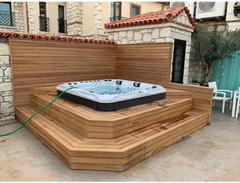 PassionSpa Felicity Mighty Wave -poreallas – valkoinen ja musta, hierontasuuttimet, puuterassi
