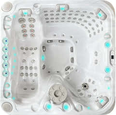 PassionSpa Felicity Mighty Wave -poreallas – valkoinen pinta, valkoinen sisäpinta, LED-valaistus, hierontasuuttimet
