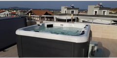 PassionSpa Relax -poreallas – Pure Collection, valkoinen ja tummanharmaa, mustat paneelit