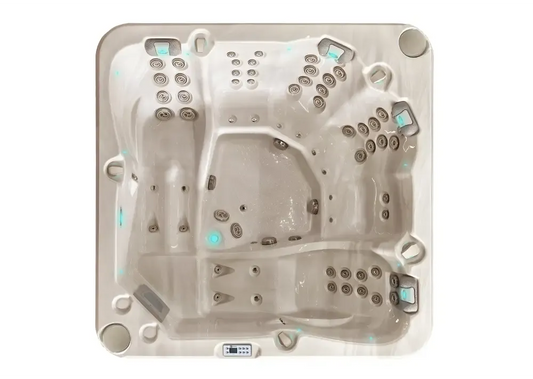 PassionSpa Retreat -poreallas – beige pinta, sininen valaistus, hierontasuuttimet