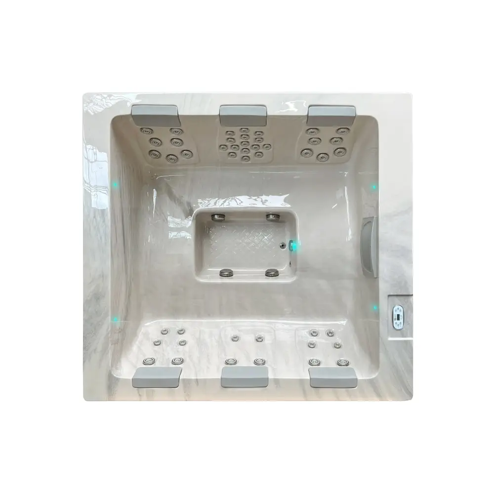 Modern vit marmormönstrad PassionSpa Serene 6 bubbelbad med jetmunstycken