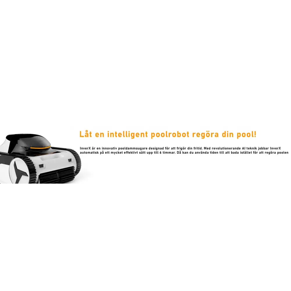 Xwarrior InverX X60 robotisk poolrengörare i vit, svart med orange rand