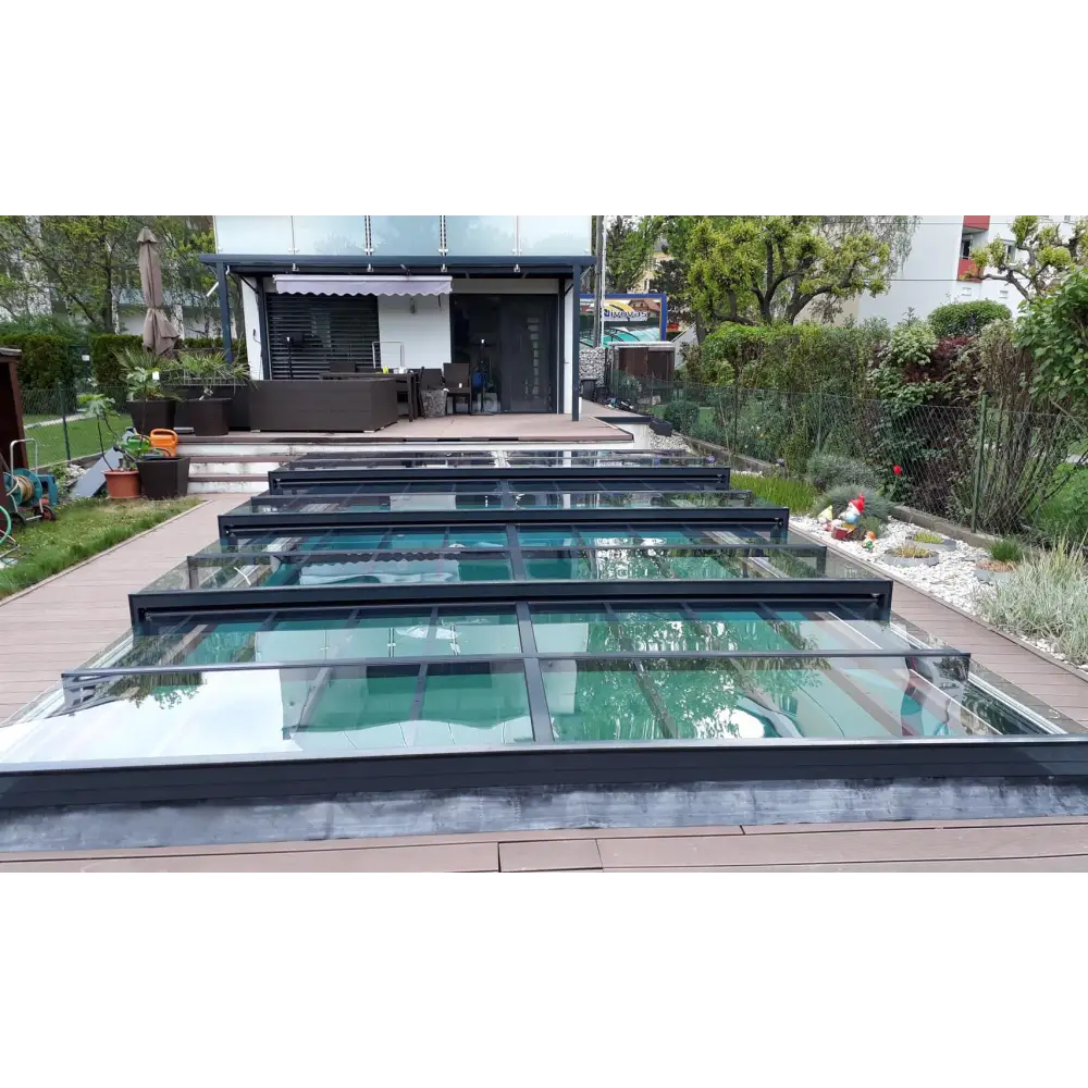 Modern sarg klarplast antracit glastakpaneler med svart ram