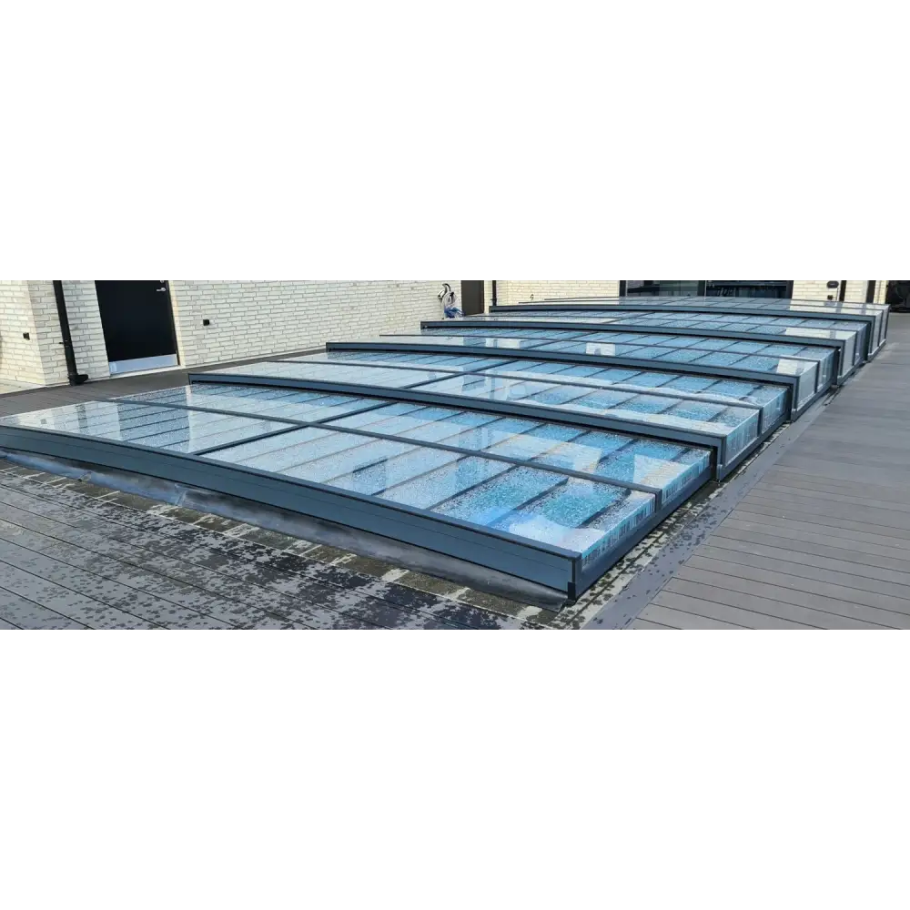 Moderna glastakpaneler i Pooltaket Icon 4x8 Uden med metallramar