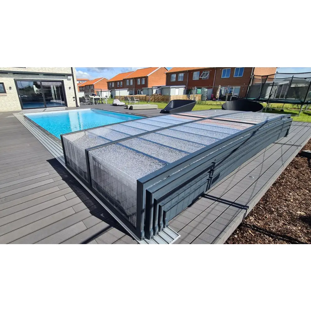 Moderna grå pooltaket Icon 4x8 uden med genomskinliga paneler