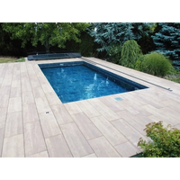 Mästare Plus 4x8 glaspooltäckning med rektangulär blå pool och års garanti