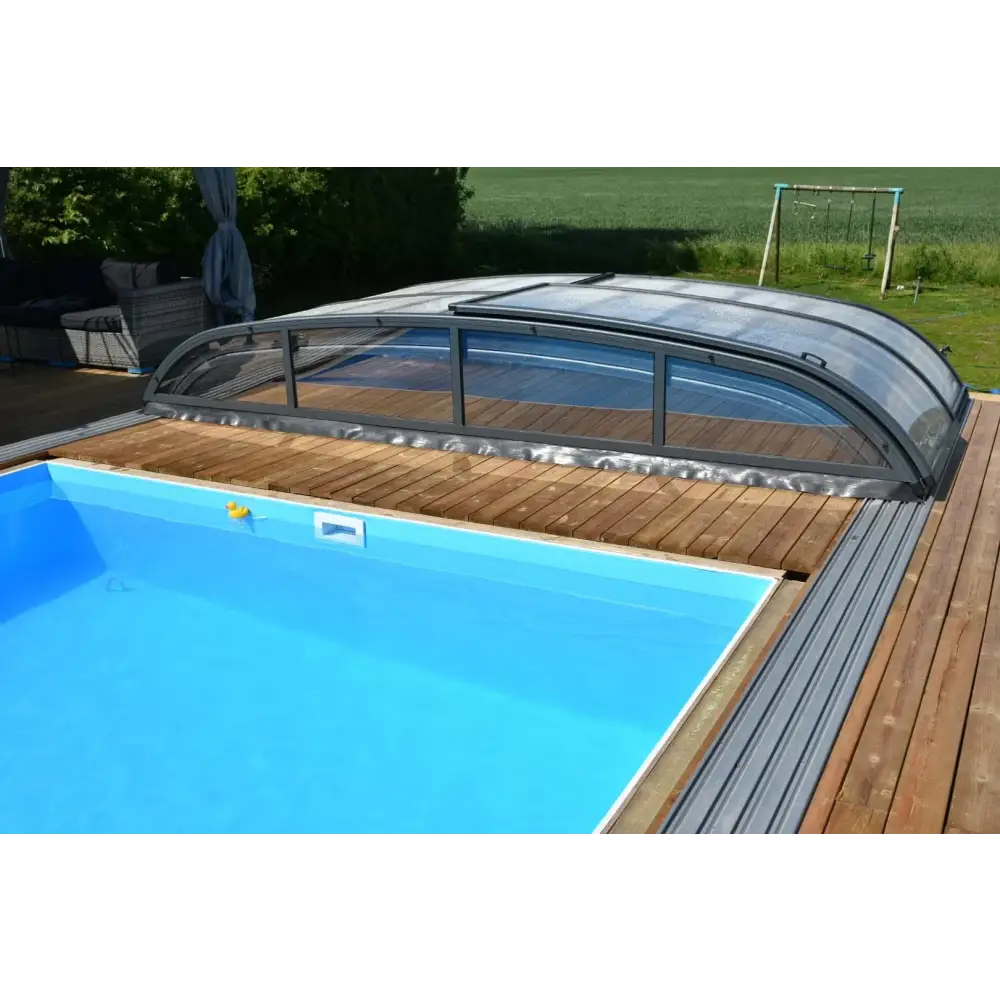 Pooltak Nivo Kit 960B med kurvad valvform och transparenta glasrutor