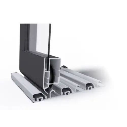 Silver aluminium fönsterprofil med svart ram och klar kanalplast för Modernt pooltak smart