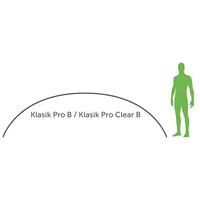 Grön silhuett av människa i modernt smart pooltak med klar kanalplast