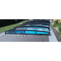 Pooltak Special 4x10 antracit med klarplast sidodörr och svarta profiler