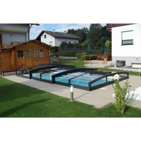 Pooltak Special 5×10 antracitglaslock med sidodörr