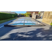 Modern Pooltak Sydney 4x7 med valvande glas och antracit ram