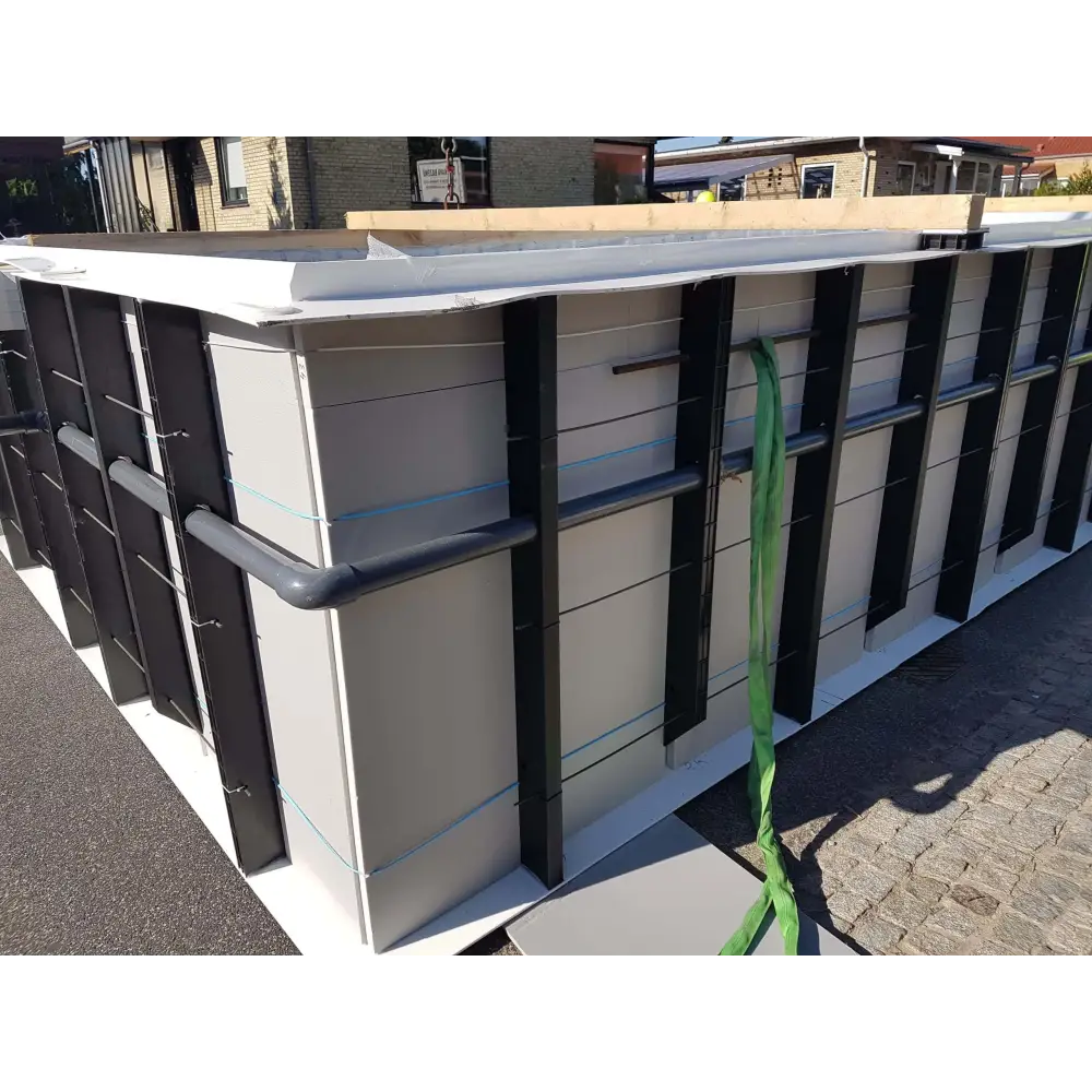 Gråsvart modulär poolenhet Pooltime Exklusiv 12mm PP, stabil genomfärgad