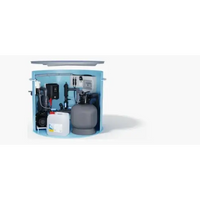 Thermopp Poolpaket Qbig 3×7 blå cylindrisk poolfiltrering med sandfilter och pump