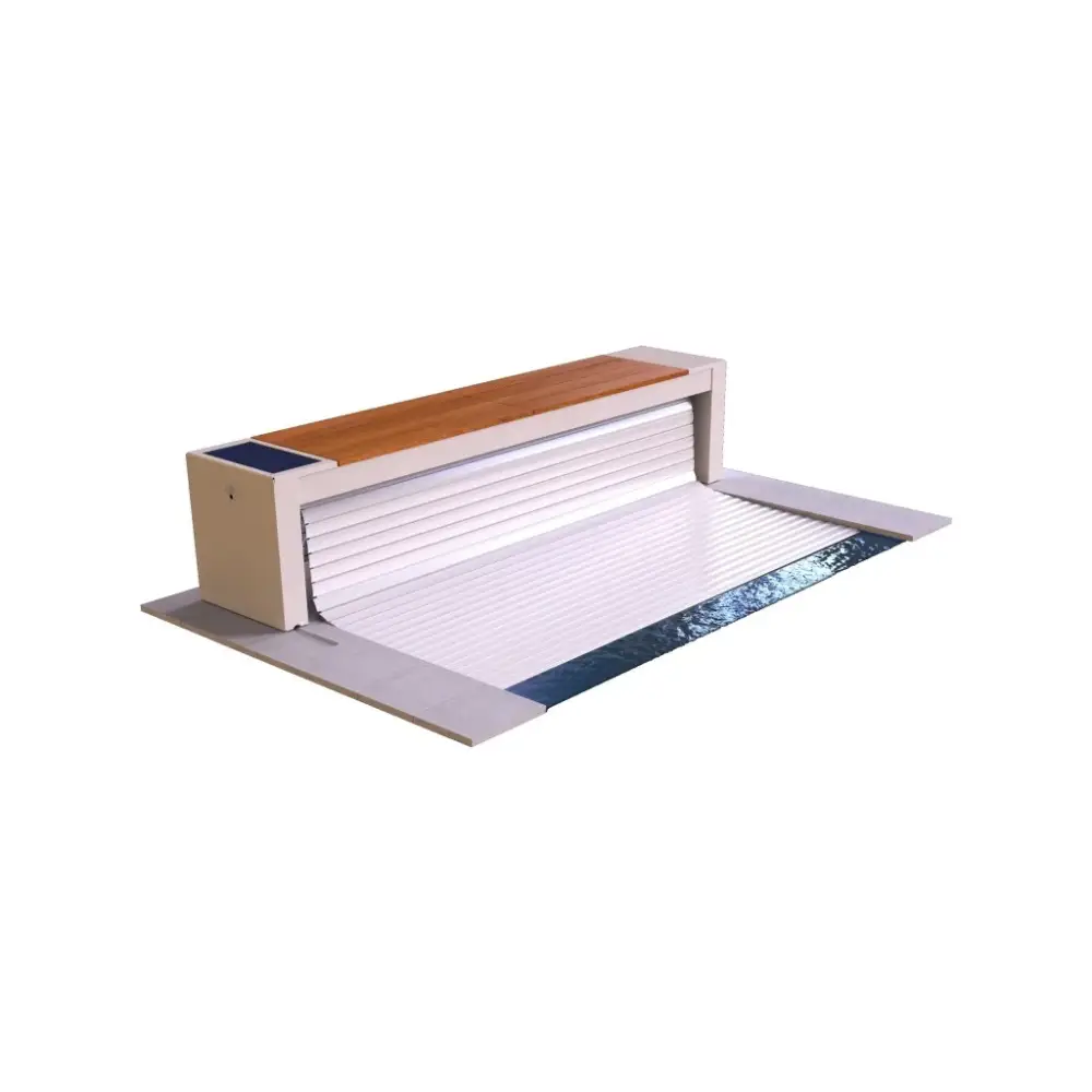 Modern vit garageport med 60x14mm lameller från Topmoov Ovanmark