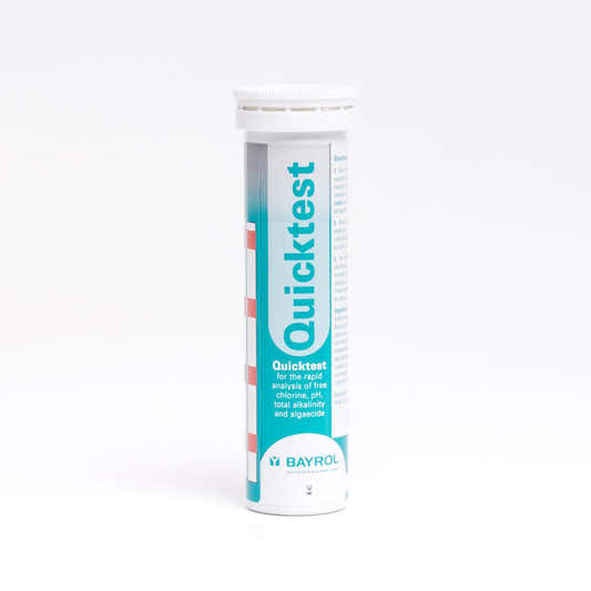 Bayrol Quicktest -testiliuskat allasvedelle